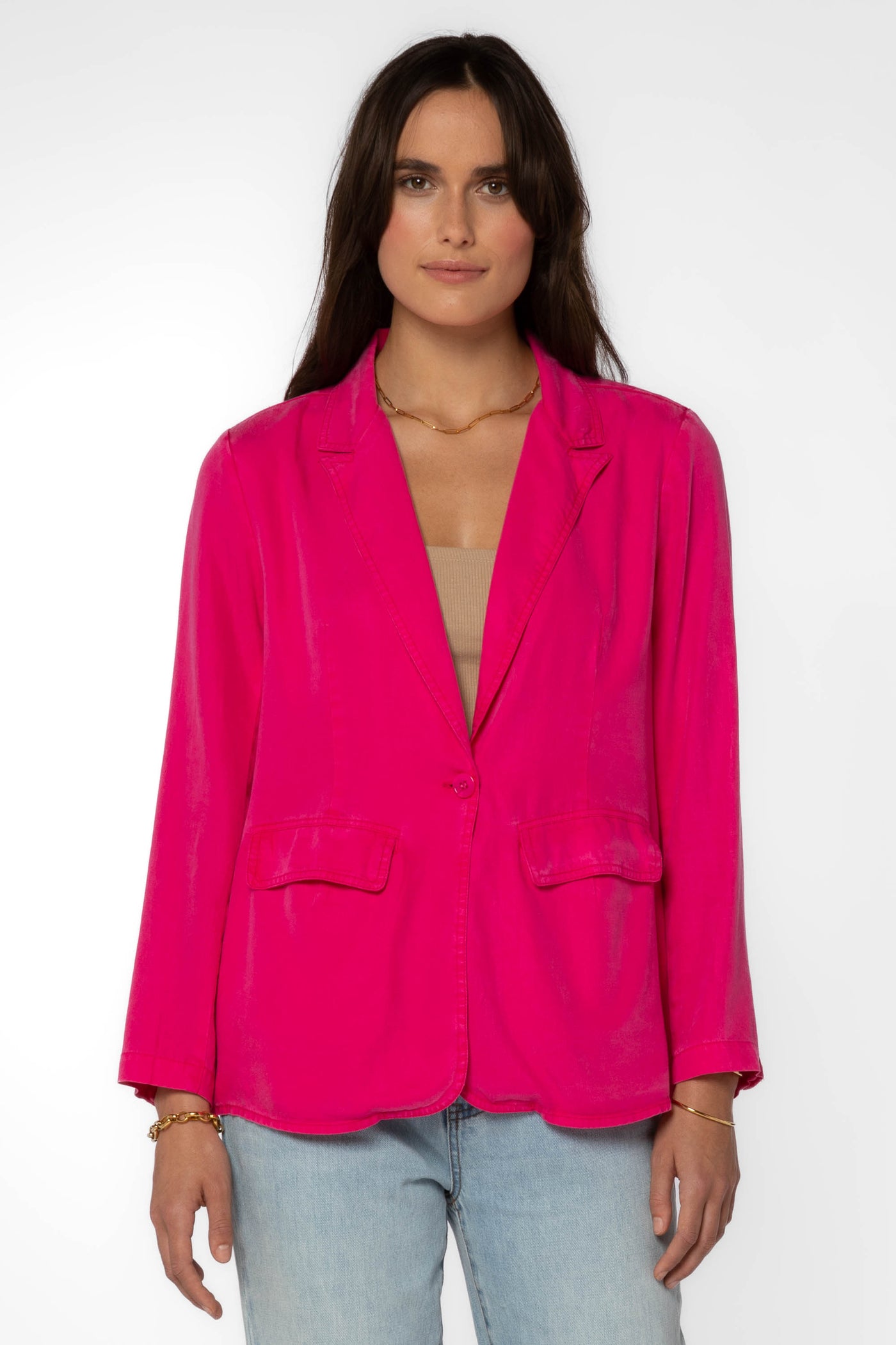 Patty Hot Pink Blazer - Jackets & Outerwear - Velvet Heart Clothing
