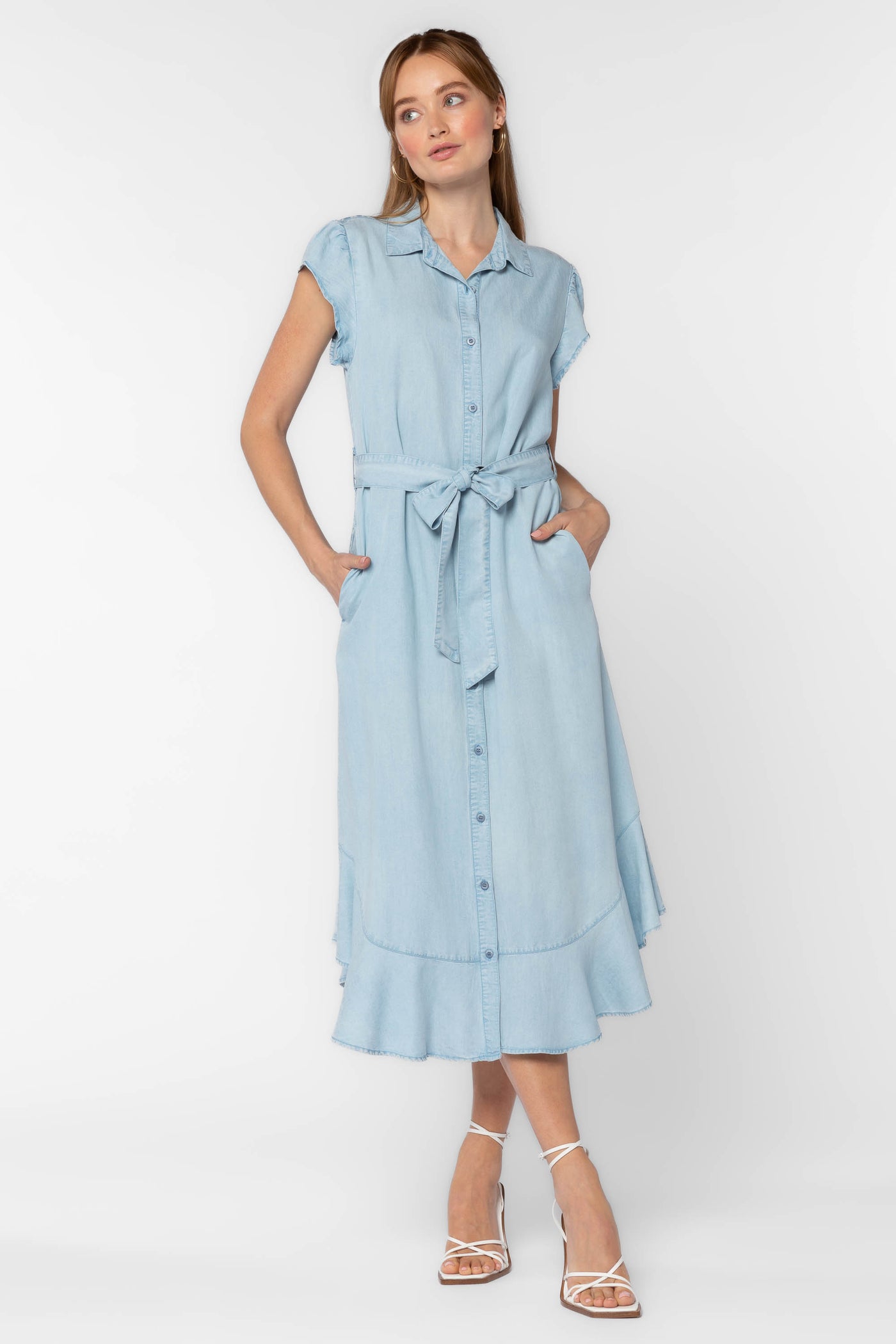 Rachel Blue Dress - Dresses - Velvet Heart Clothing