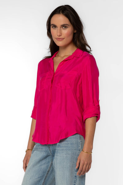 Riley Hot Pink Shirt - Tops - Velvet Heart Clothing