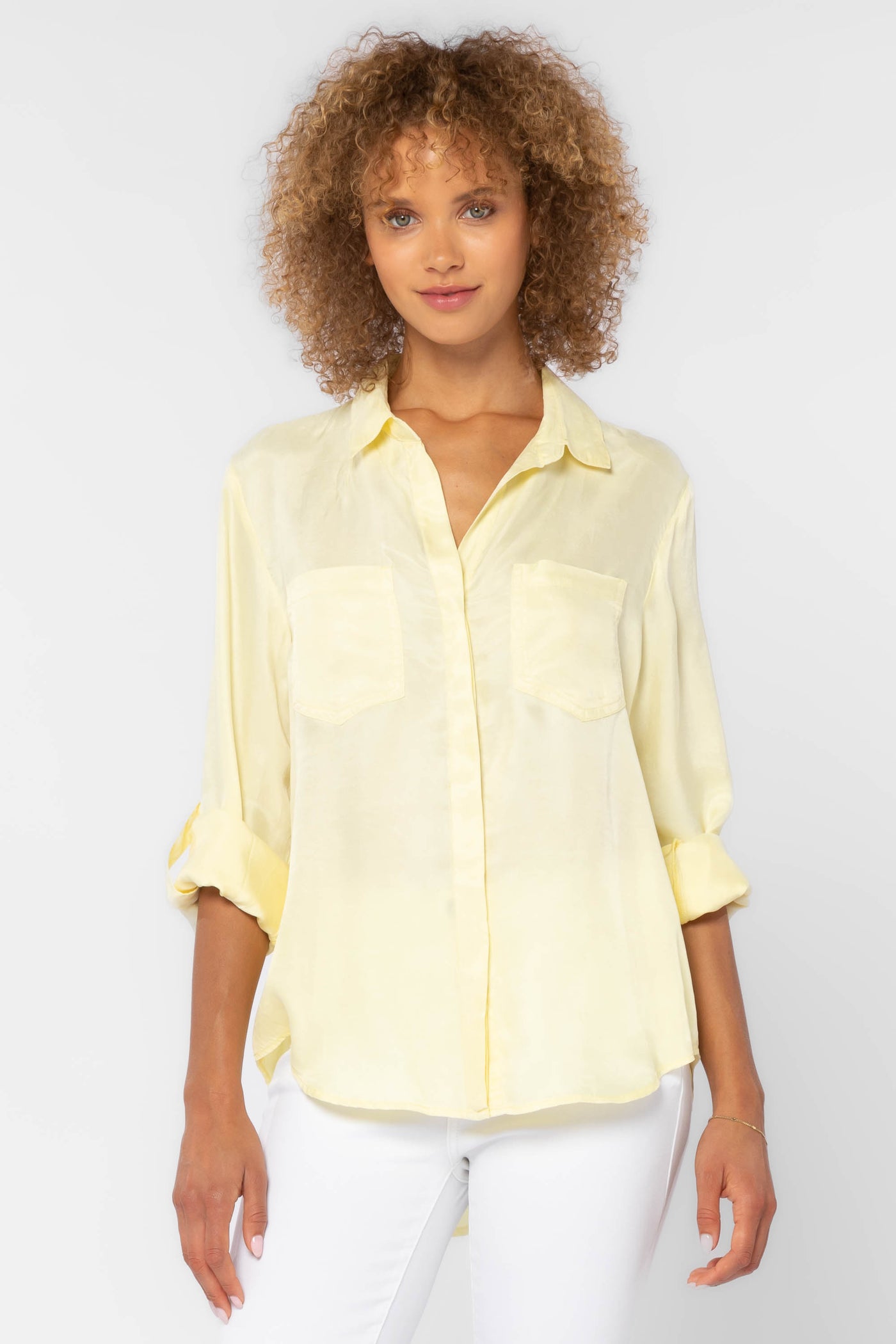 Riley Light Yellow Shirt - Tops - Velvet Heart Clothing