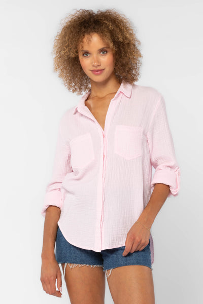 Riley Baby Pink Shirt - Tops - Velvet Heart Clothing