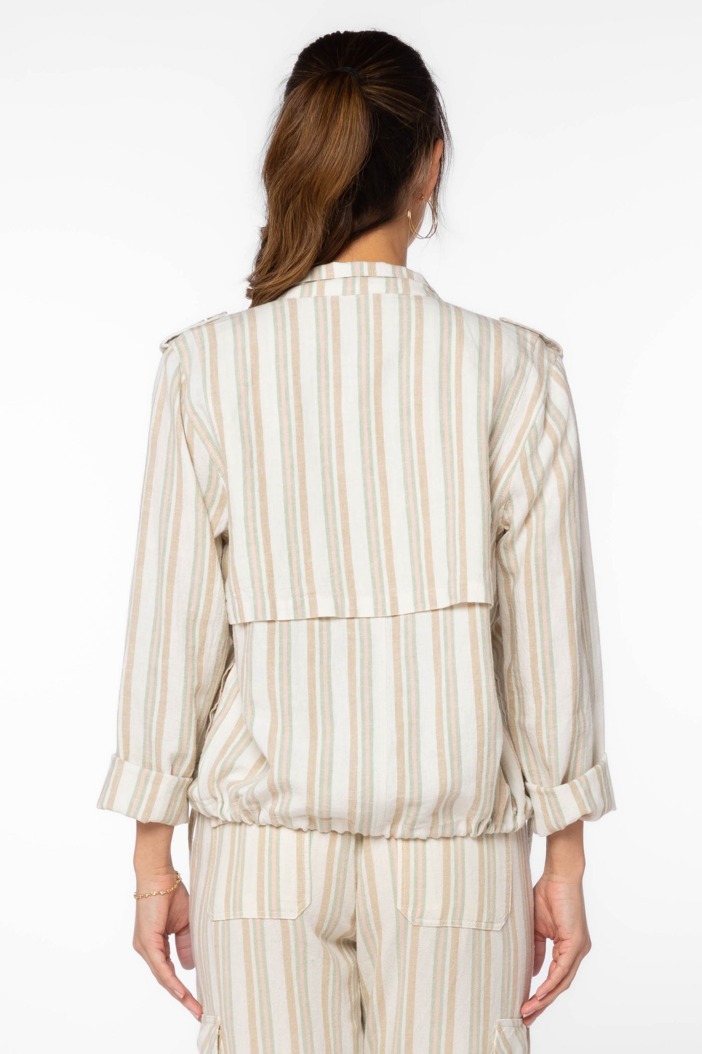 Risley Sage Stripe Jacket - Jackets & Outerwear - Velvet Heart Clothing