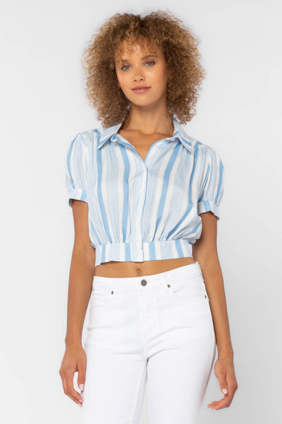 Rosie Blue Stripe Top - Tops - Velvet Heart Clothing