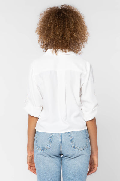 Solange White Embroidery Top - Tops - Velvet Heart Clothing