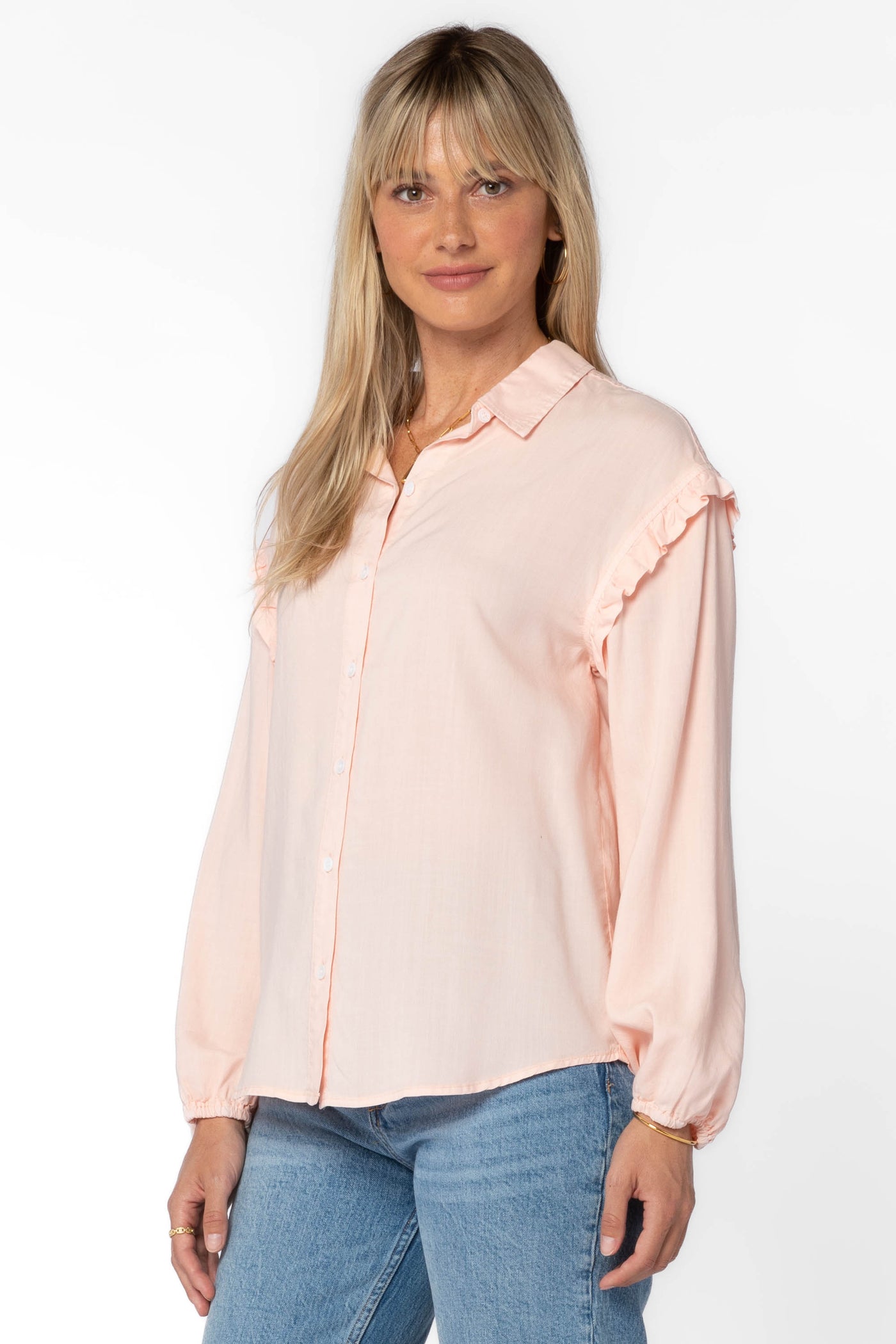 Sylvie Baby Pink Shirt - Tops - Velvet Heart Clothing