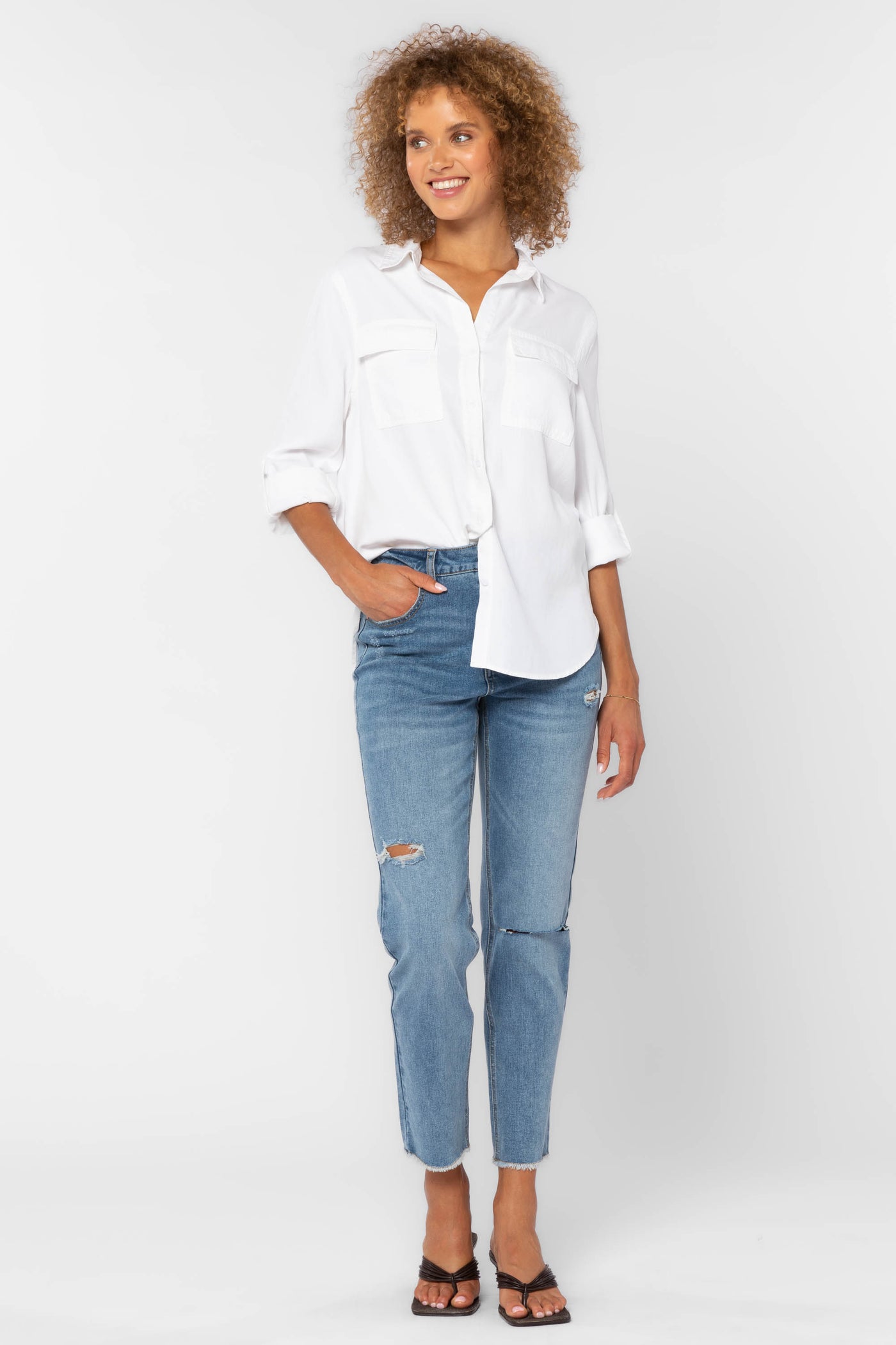 Talma White Shirt - Tops - Velvet Heart Clothing
