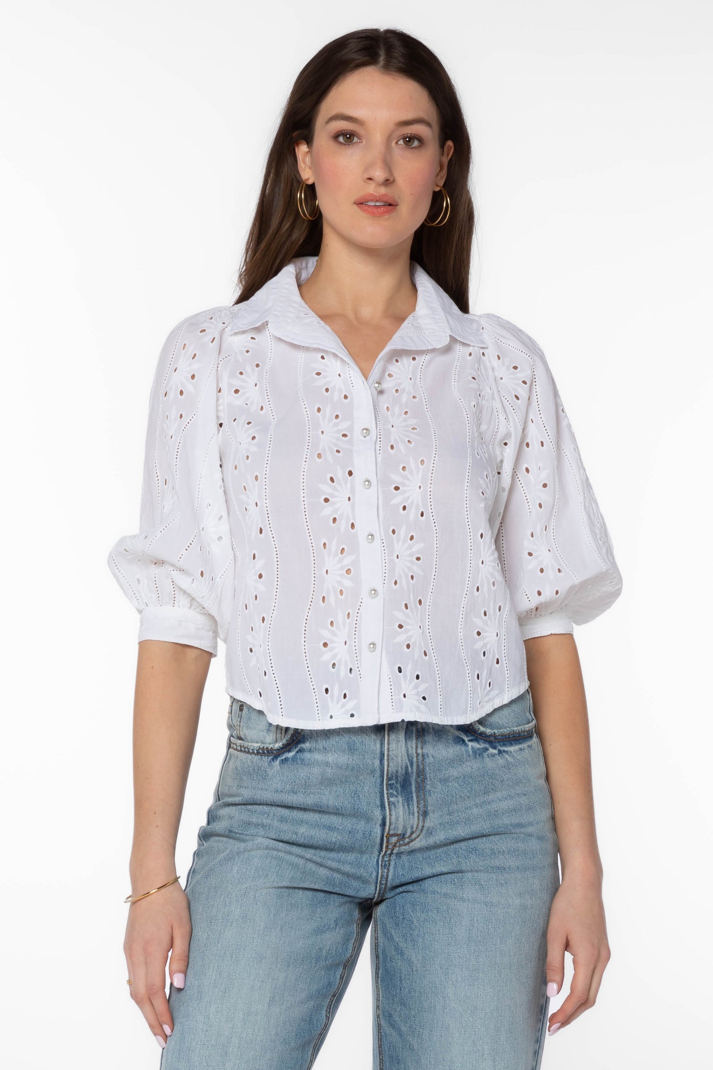 Teegan White Shirt - Tops - Velvet Heart Clothing