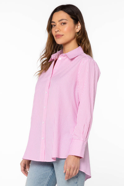 Westerly Pink Stripe Shirt - Tops - Velvet Heart Clothing