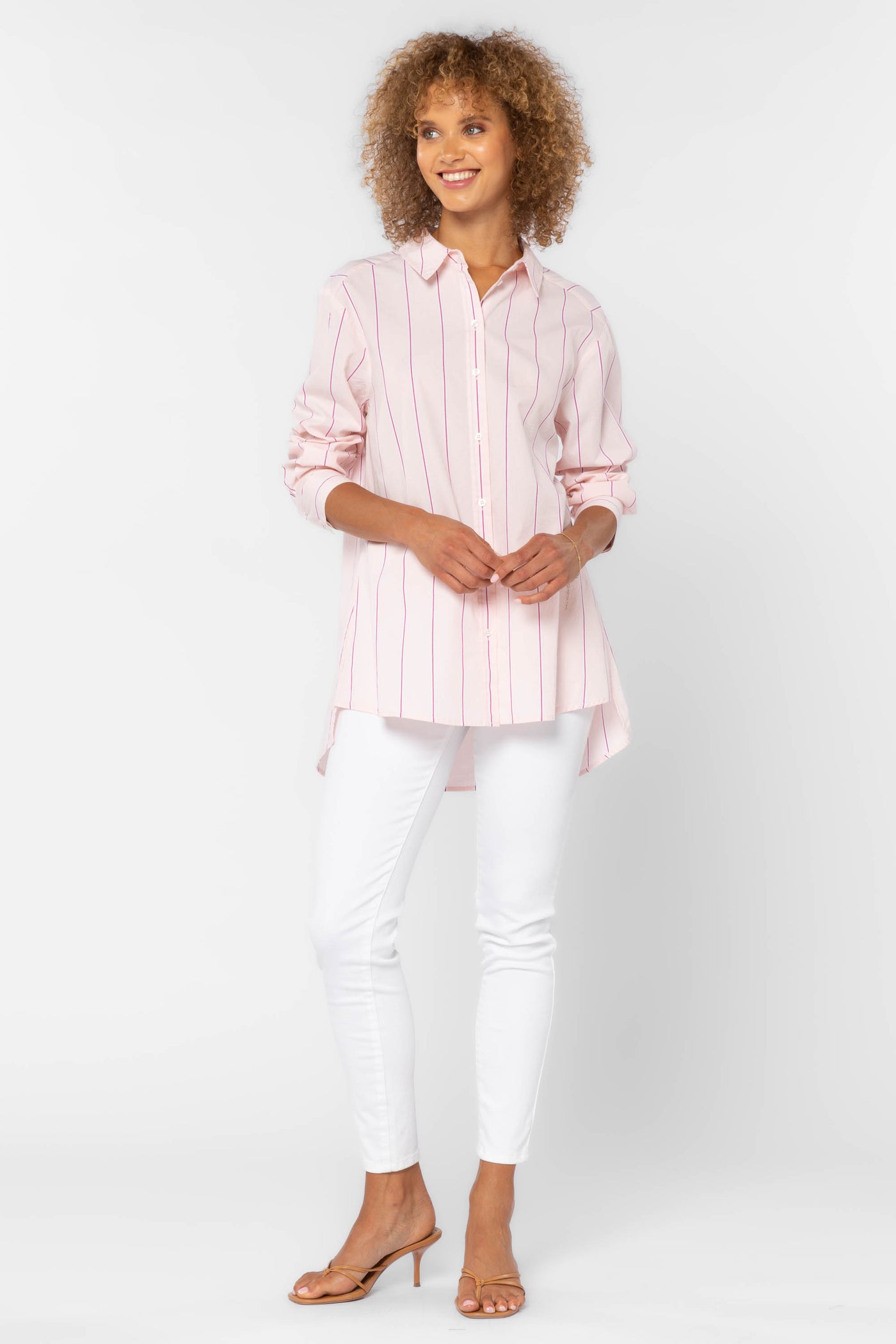 Westerly Pink Stripe Top - Tops - Velvet Heart Clothing