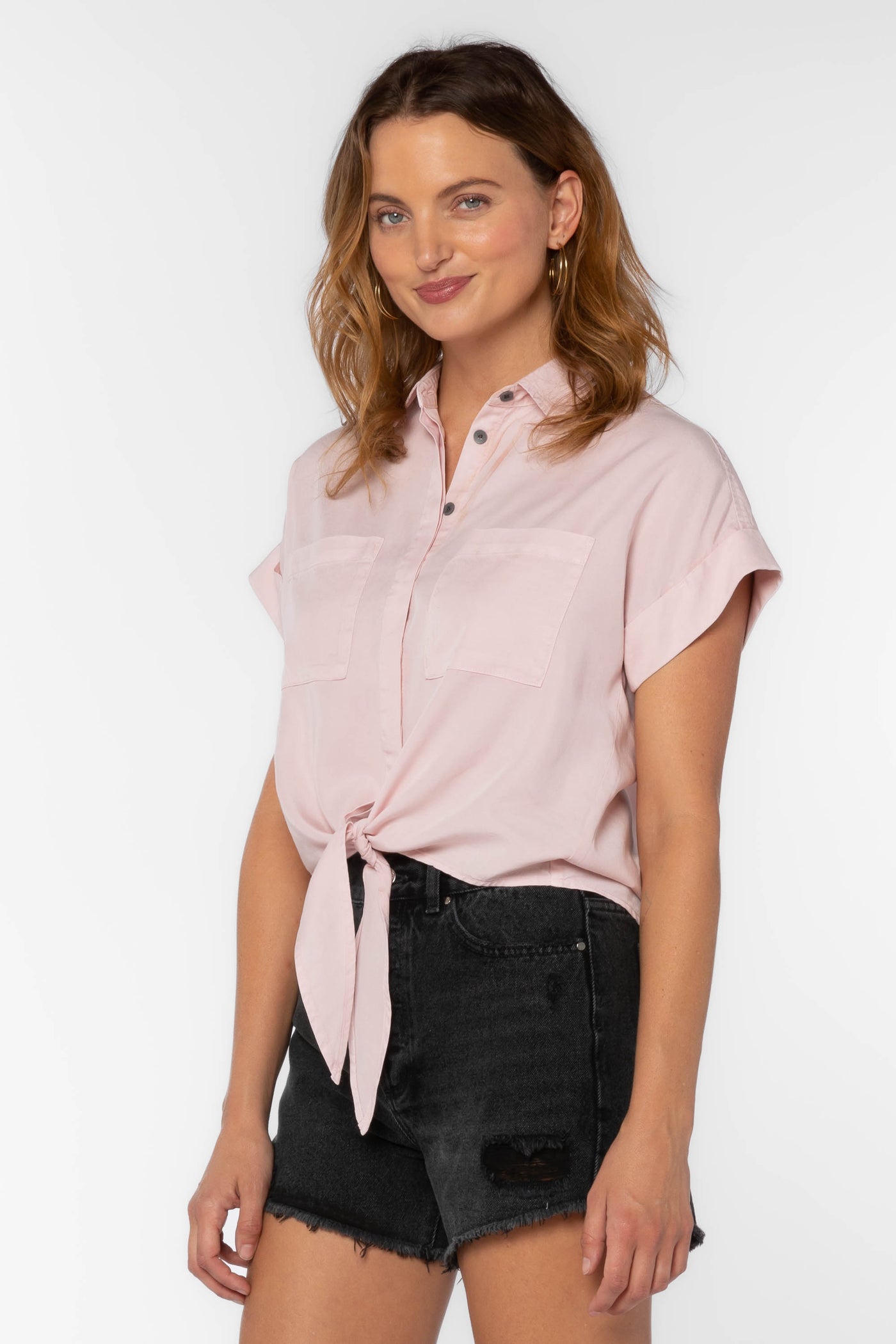 Zuria Pink Shirt - Tops - Velvet Heart Clothing