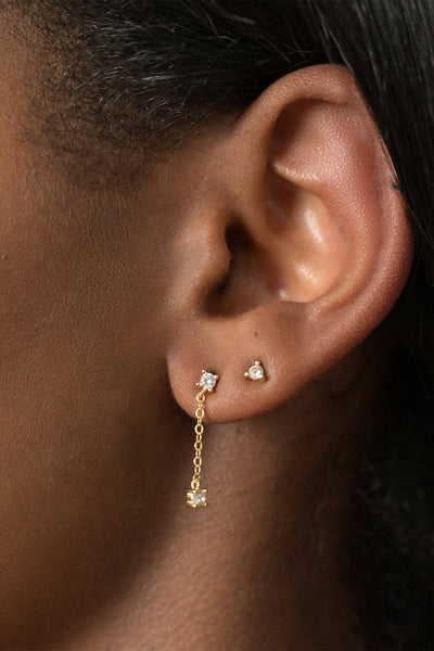 Diamante Drop Stud Earrings - Jewelry - Velvet Heart Clothing